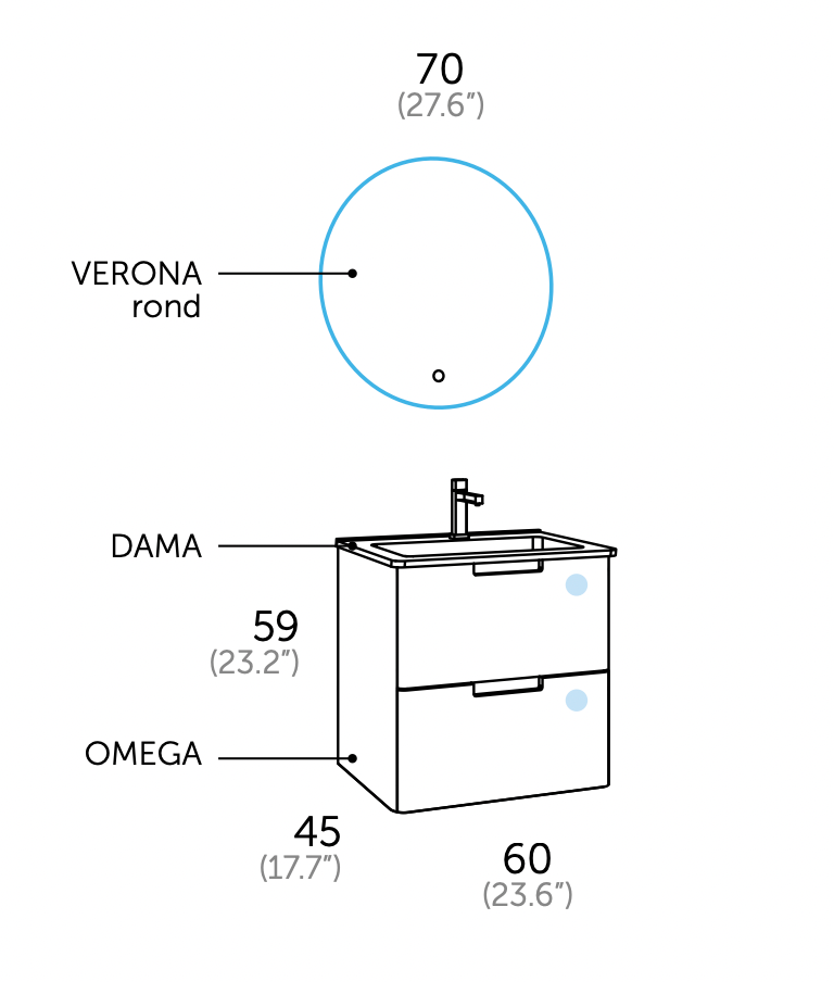 Ensemble Meuble Salle de Bain - ùnico - Omega.60 - {{L'entrepôt du bricoleur }}