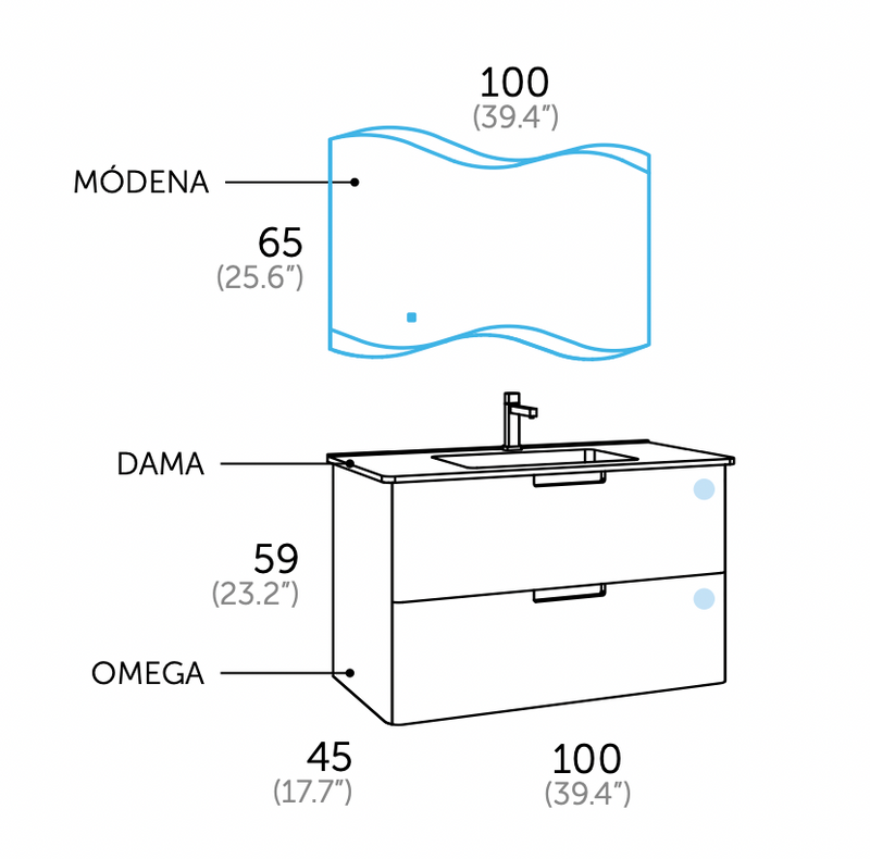 Ensemble Meuble Salle de Bain - ùnico - Omega.100 - {{L'entrepôt du bricoleur }}