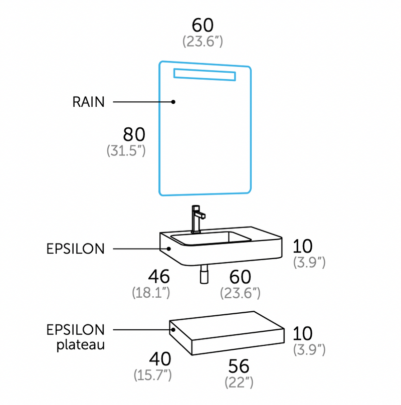 Ensemble Meuble Salle de Bain - ùnico - epsilon.60 - {{L'entrepôt du bricoleur }}