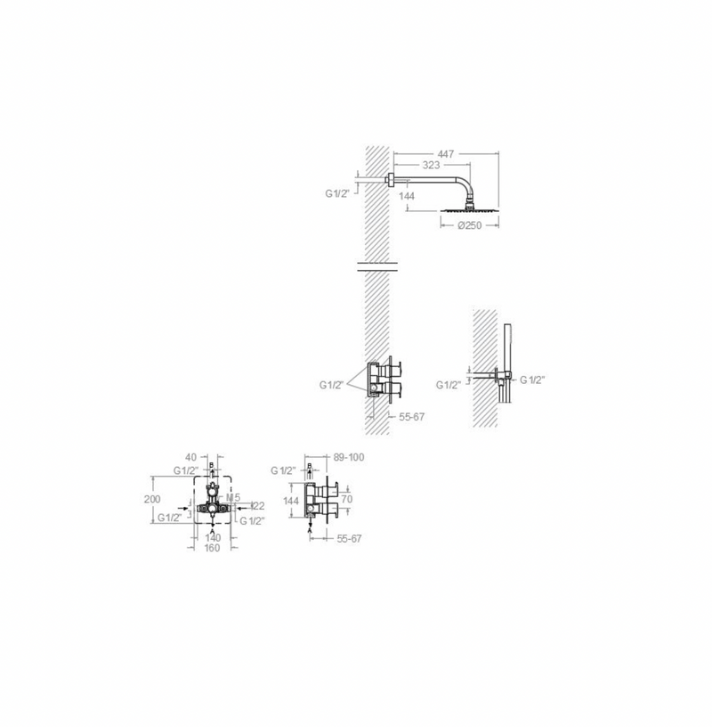 Ensemble de douche encastrable | Ramon Soler | Salle de bain - {{L'entrepôt du bricoleur }}