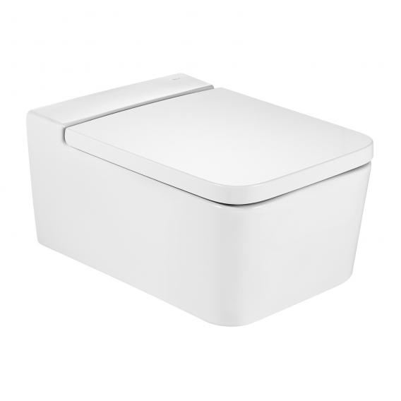 Toilettes suspendue rectangulaire à fond creux, avec abattant blanc, avec MaxiClean Roca Inspira - {{L'entrepôt du bricoleur }}