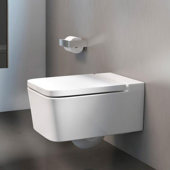 Toilettes suspendue rectangulaire à fond creux, avec abattant blanc, avec MaxiClean Roca Inspira - {{L'entrepôt du bricoleur }}